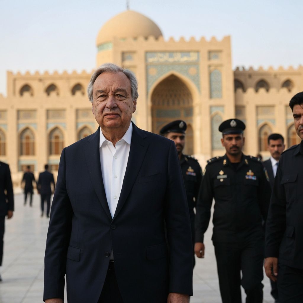 الأمين العام للأمم المتحدة يصل بغداد ويؤكد استمرار دعم العراق رغم انتهاء عمل "يونامي"